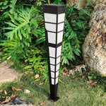 Modern Stainless Steel Outdoor Post Light with Imitation Marble Shade - Lamp Outdoor