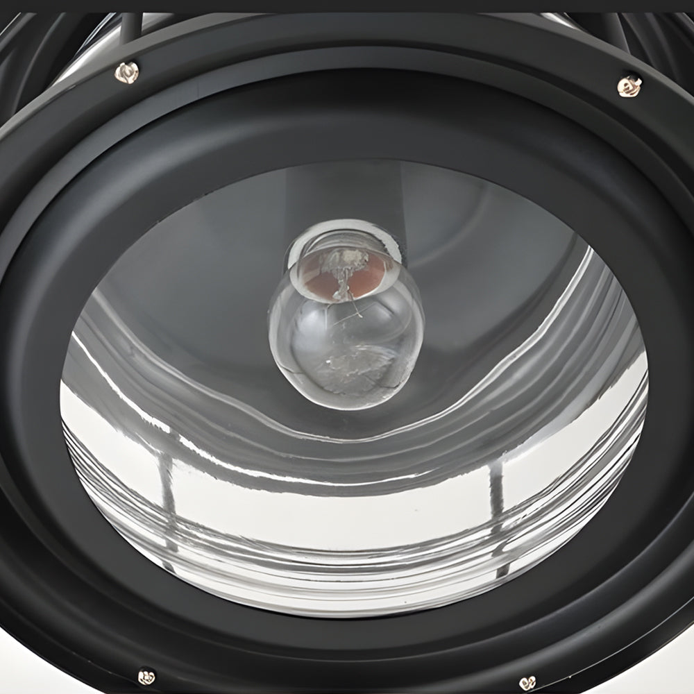 Wrought Iron and Glass Ceiling Flush Mount Light for Balcony - Lamp Outdoor