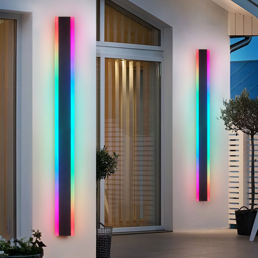 Long Linear Waterproof LED RGB Multi Color Modern Outdoor Sconces - Lamp Outdoor