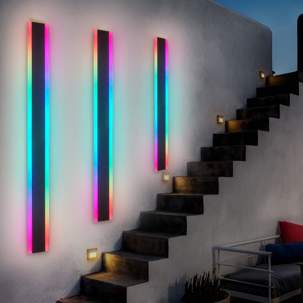 Long Linear Waterproof LED RGB Multi Color Modern Outdoor Sconces - Lamp Outdoor