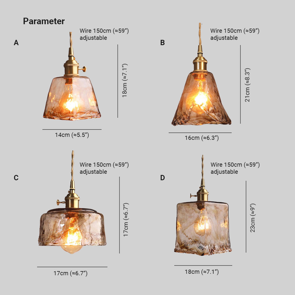 Zina Pendant Light Glass&Brass - Lamp Outdoor