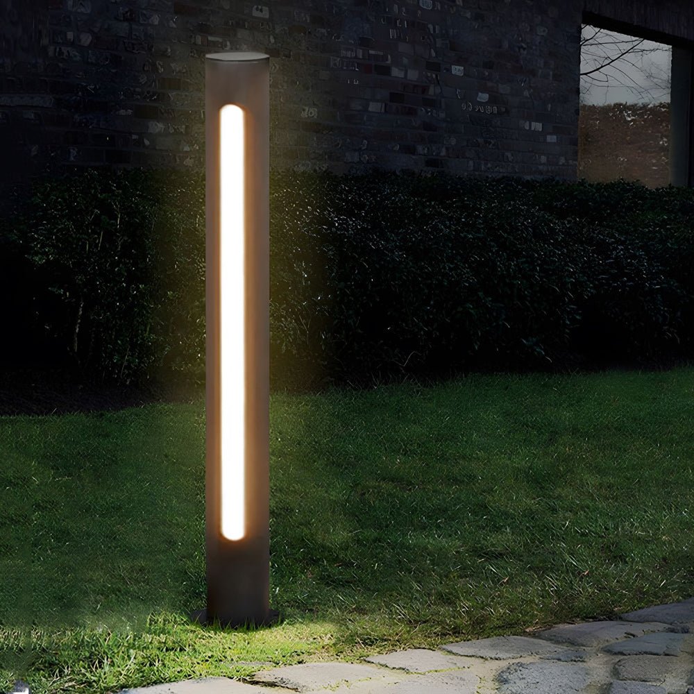 Black Matte LED Cylinder Outdoor Pathway Light - 15.8''/29.5'' H - Lamp Outdoor