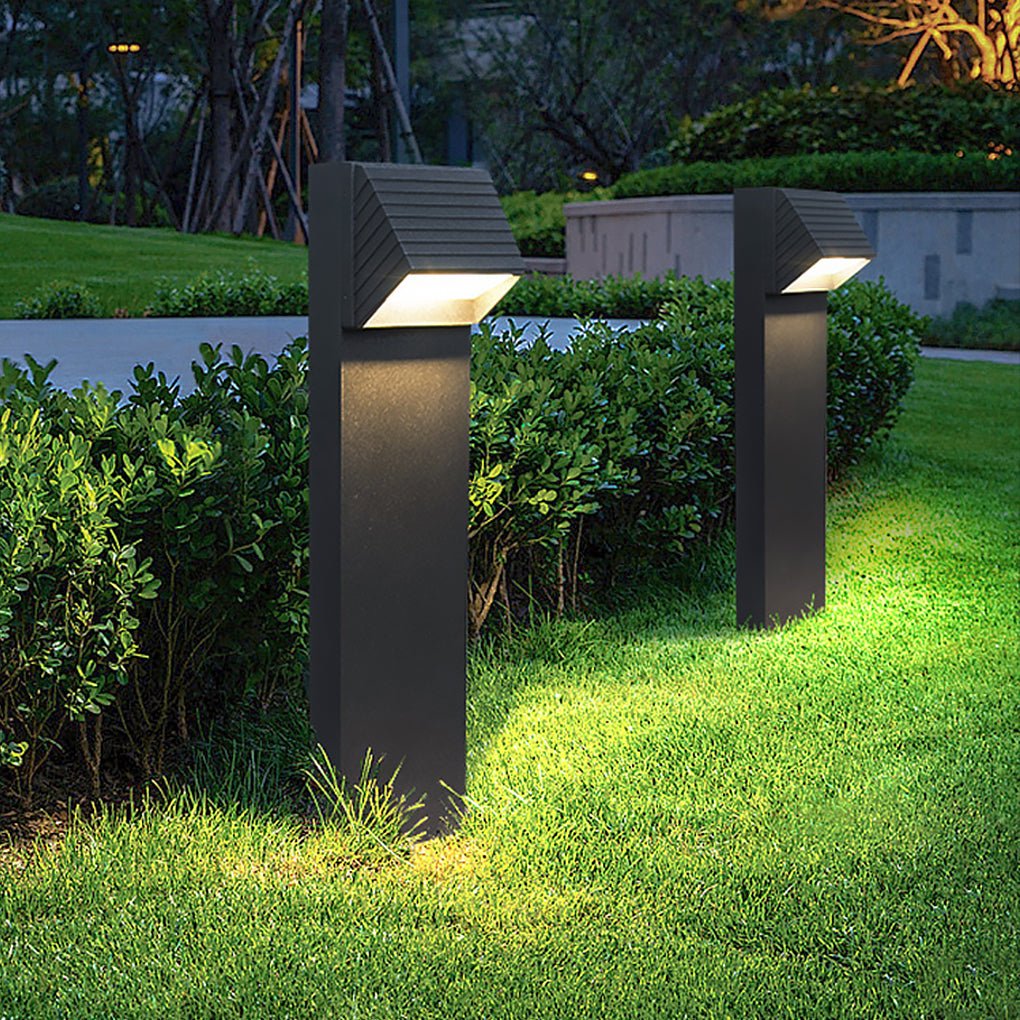 Chic Flash Black LED Lawn Light Minimalist Waterproof Outdoor Lighting - Lamp Outdoor