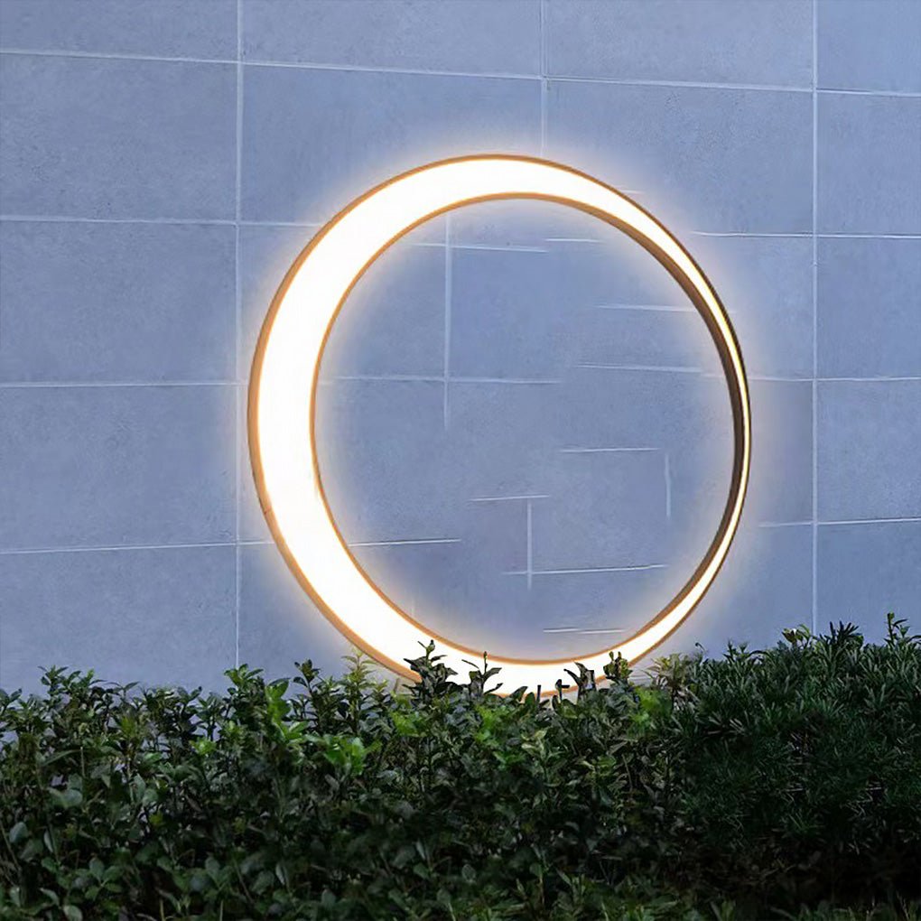 Circular Moon Led Waterproof Ip65 Modern Outdoor Wall Lights Wall Lamp - Lamp Outdoor