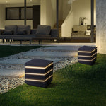 Modern Elegant Square Outdoor LED Light with Linear Lampshade - Lamp Outdoor