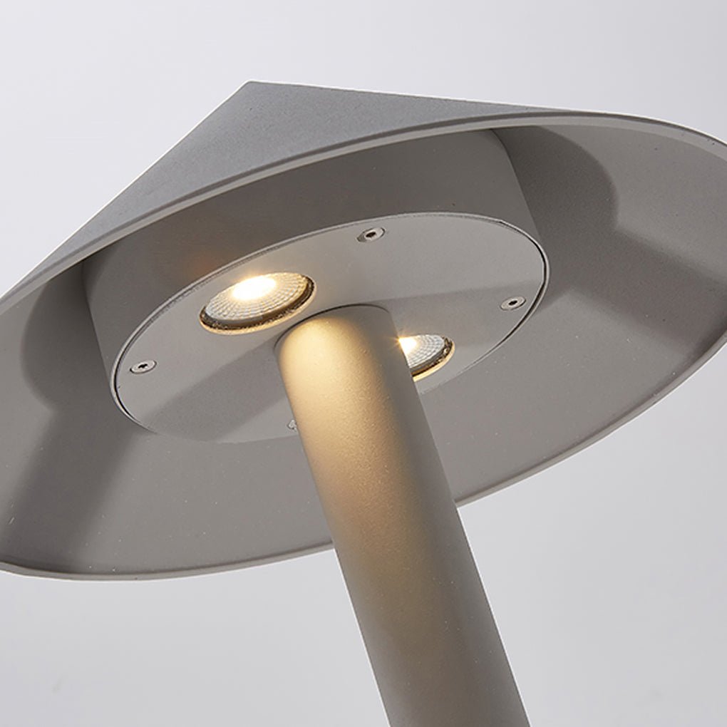 Sleek Minimalist Outdoor Umbrella-Shaped LED Post Light - Lamp Outdoor