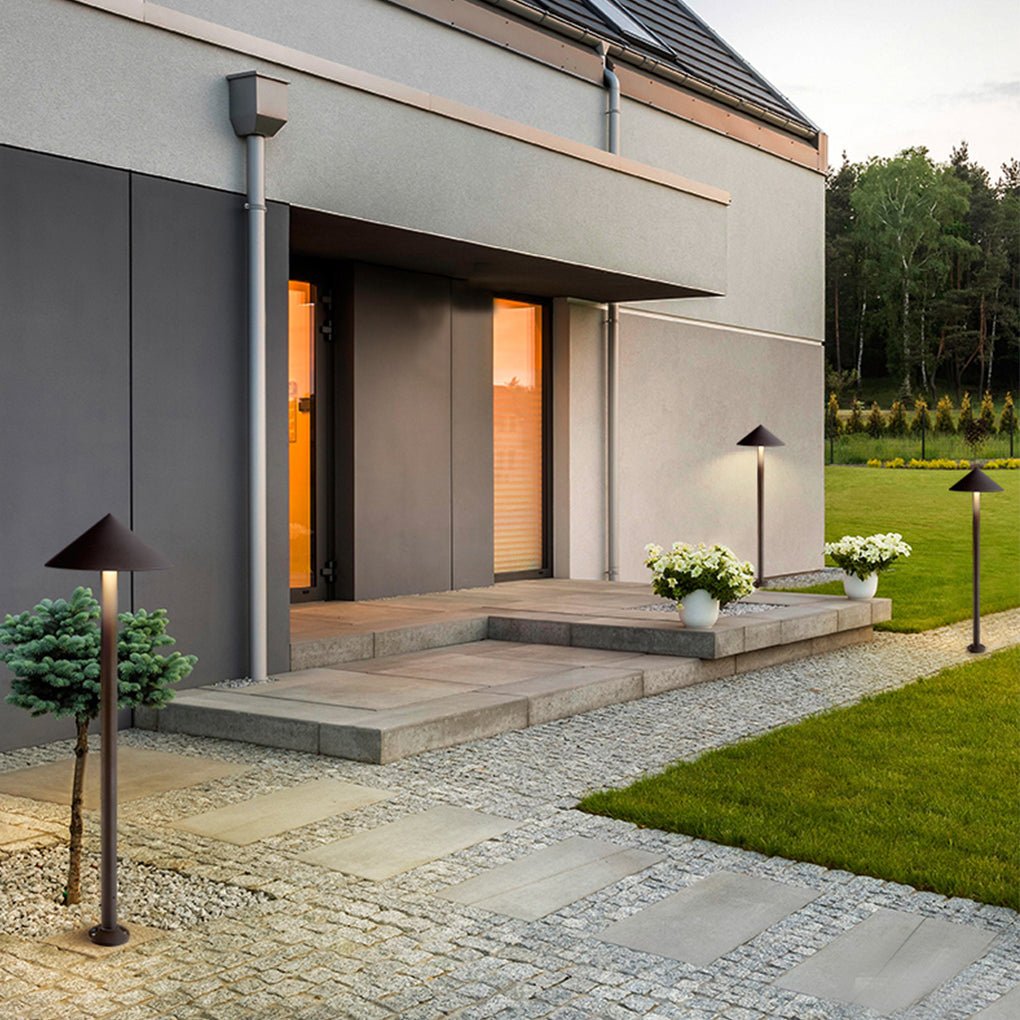 Sleek Minimalist Outdoor Umbrella-Shaped LED Post Light - Lamp Outdoor