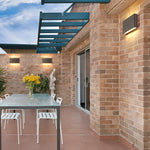 2-Light Black Modern Low Profile Exterior Porch LED Slim Outdoor Up Down Wall Light - Lamp Outdoor