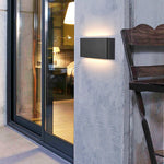 2-Light Black Modern Low Profile Exterior Porch LED Slim Outdoor Up Down Wall Light - Lamp Outdoor