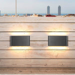 2-Light Black Modern Low Profile Exterior Porch LED Slim Outdoor Up Down Wall Light - Lamp Outdoor