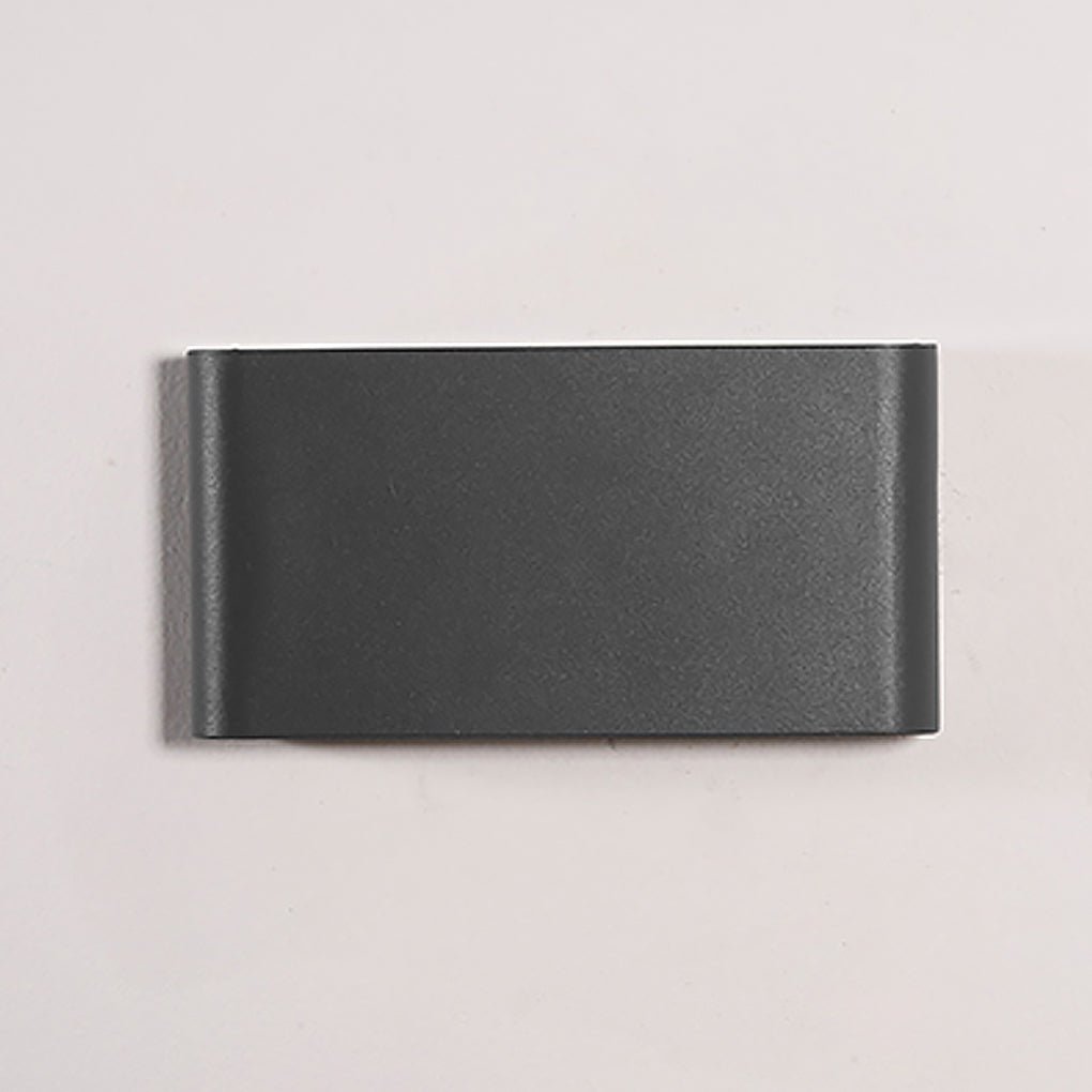 2-Light Black Modern Low Profile Exterior Porch LED Slim Outdoor Up Down Wall Light - Lamp Outdoor