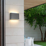2-Light Black Modern Low Profile Exterior Porch LED Slim Outdoor Up Down Wall Light - Lamp Outdoor