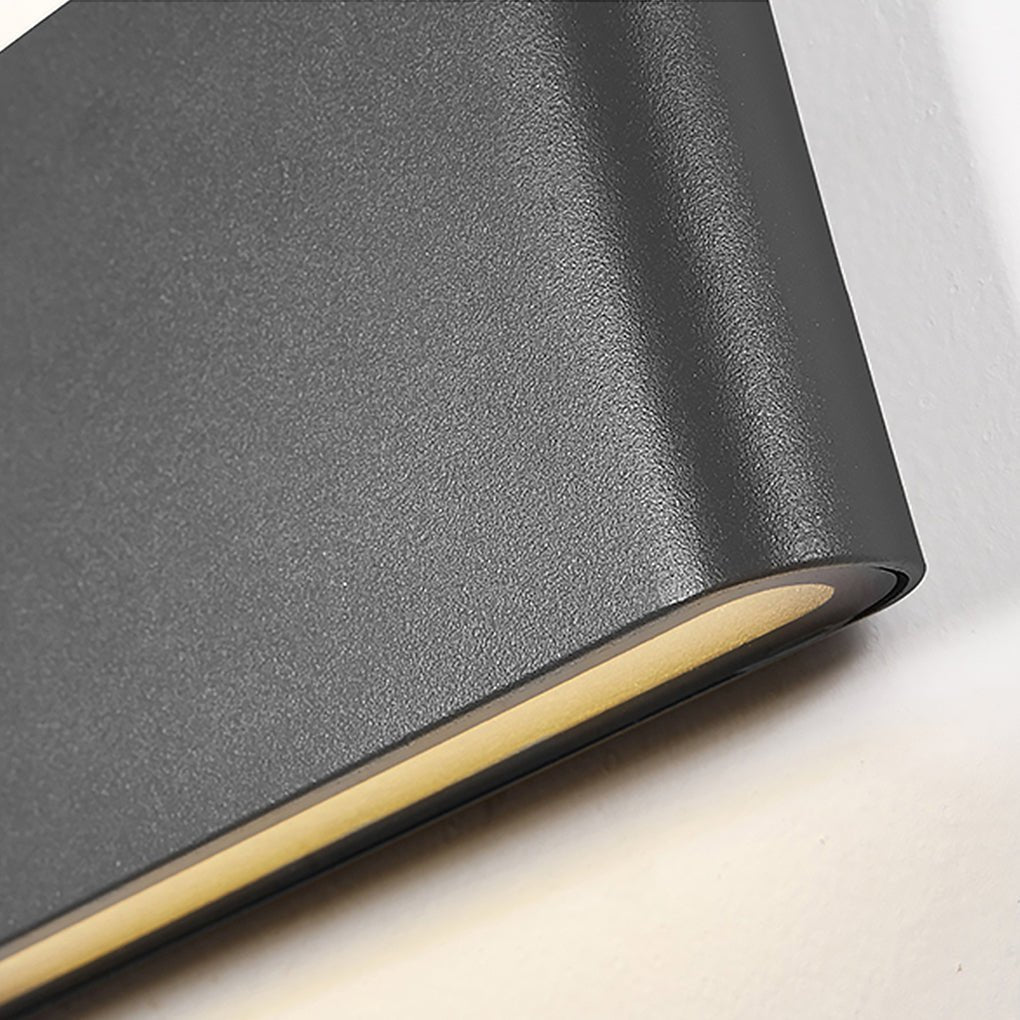 2-Light Black Modern Low Profile Exterior Porch LED Slim Outdoor Up Down Wall Light - Lamp Outdoor