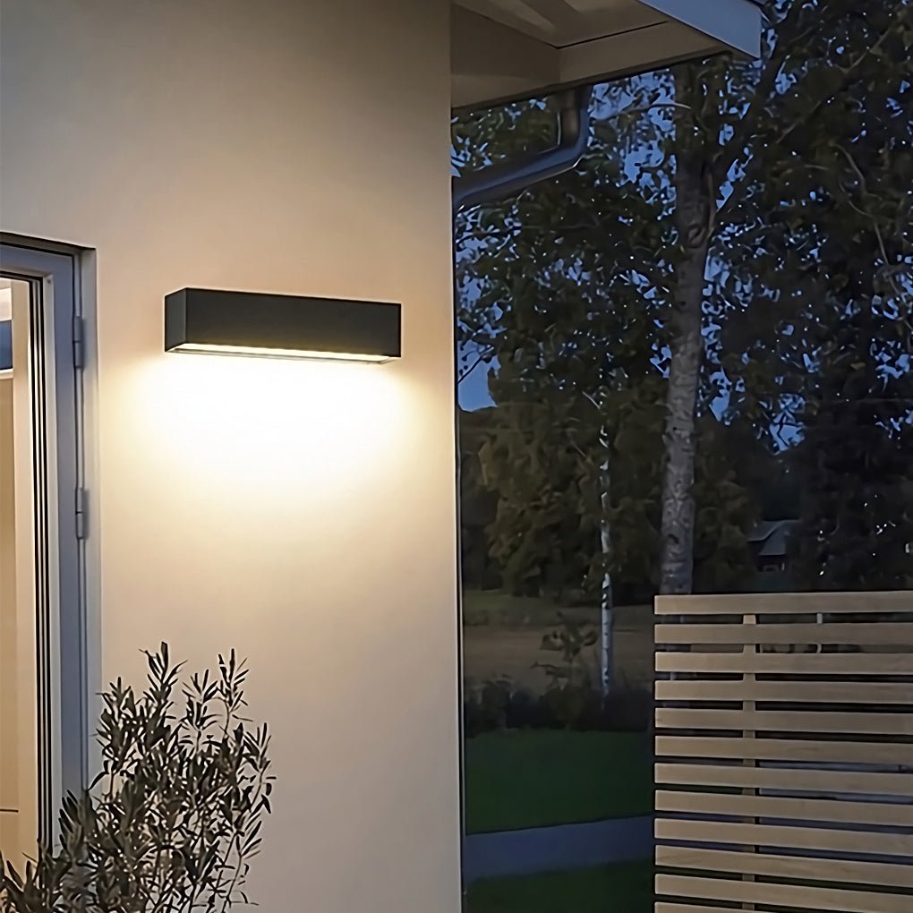 Matte Black Wall Mounted Rectangle Porch LED Lights Outdoor Wall Light - Lamp Outdoor