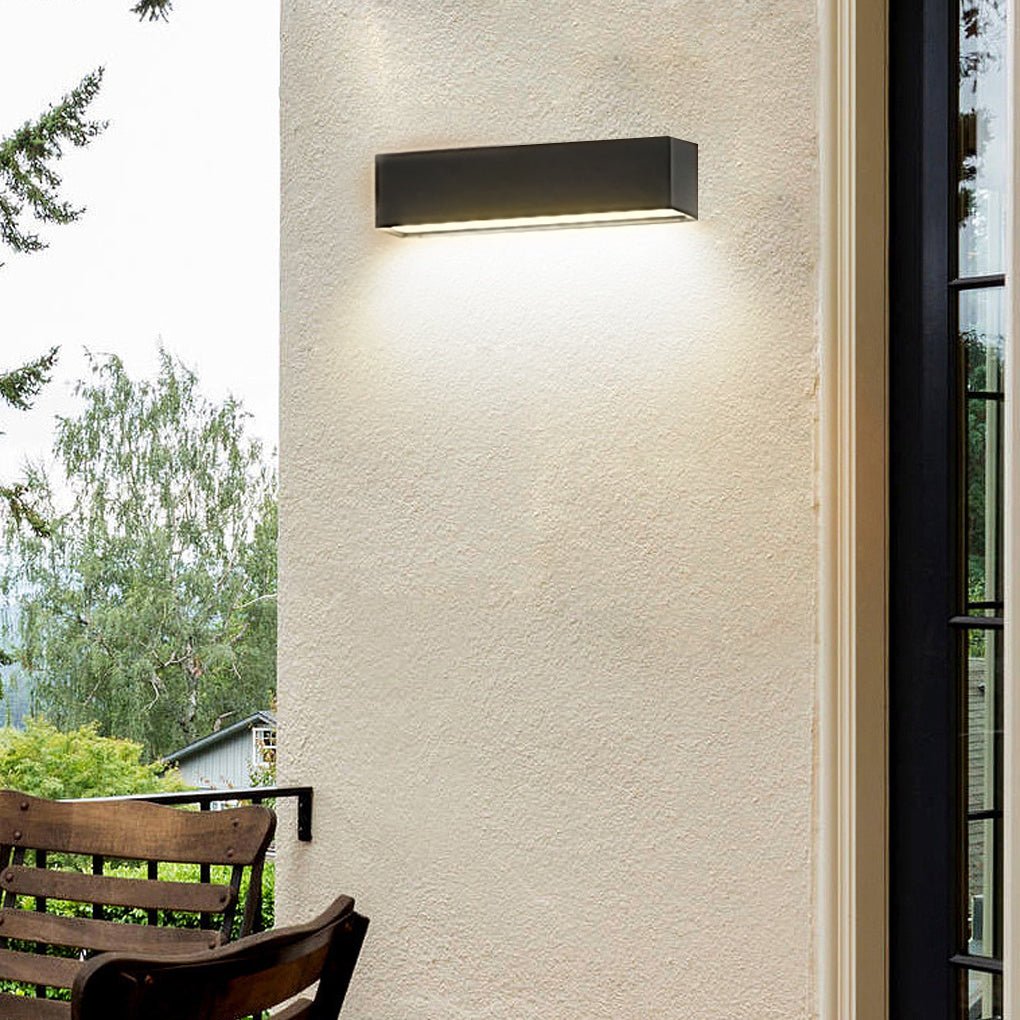 Matte Black Wall Mounted Rectangle Porch LED Lights Outdoor Wall Light - Lamp Outdoor