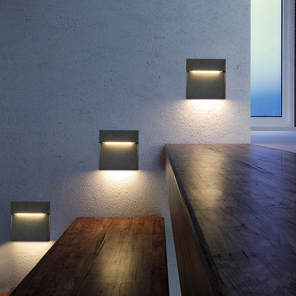 Minimalist Square Waterproof Stair Lights Step Lights Outdoor Wall Lights Stairway Sconces - Lamp Outdoor