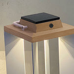 Solar Waterproof Wooden White Floor Lamp Modern Style - Lamp Outdoor