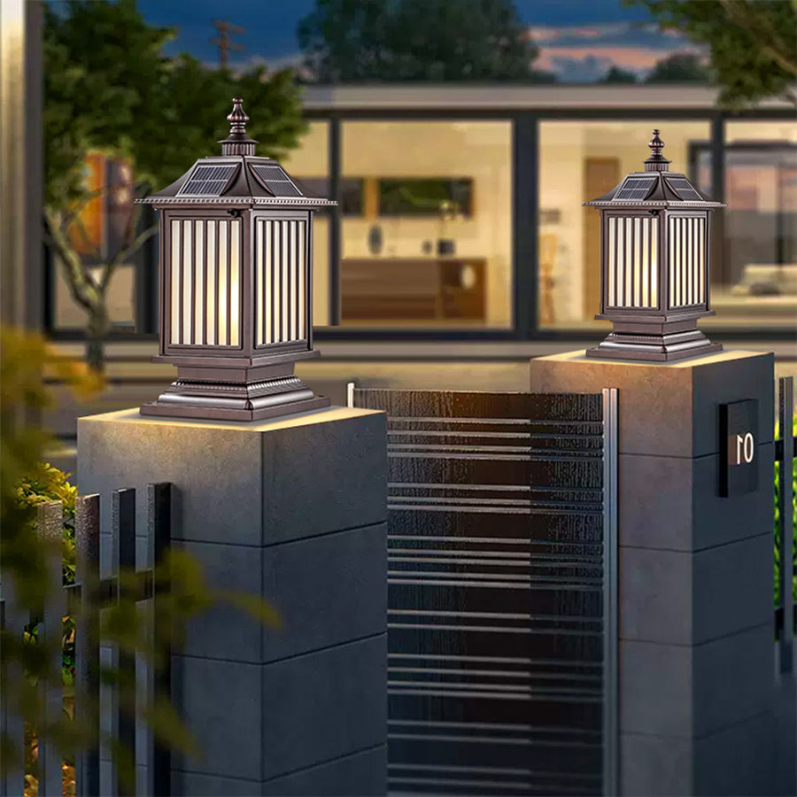 Pillar Light Fixtures Waterproof Three Color Temperature Adjustable - Lamp Outdoor
