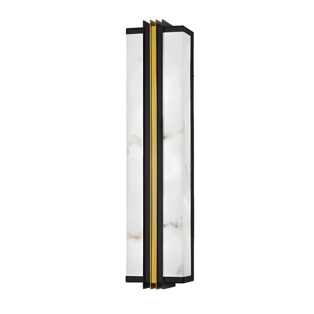 Modern Black LED Indoor/Outdoor Wall Lights with Resin Marble Shade - Lamp Outdoor