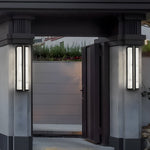 Modern Black LED Indoor/Outdoor Wall Lights with Resin Marble Shade - Lamp Outdoor