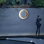 Round Resin Moon Crescent LED Hardwired Outdoor Wall Light - Lamp Outdoor