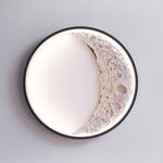 Round Resin Moon Crescent LED Hardwired Outdoor Wall Light - Lamp Outdoor
