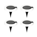 Modern Foldable Solar Deck Lights 4Pcs Round Outdoor Disk Lighting Set - Lamp Outdoor