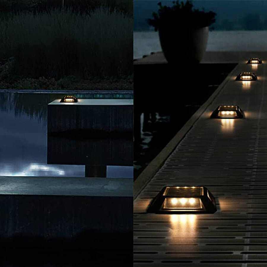 Modern Heavy-Duty Solar Deck Lights Waterproof LED Path Lighting - Lamp Outdoor