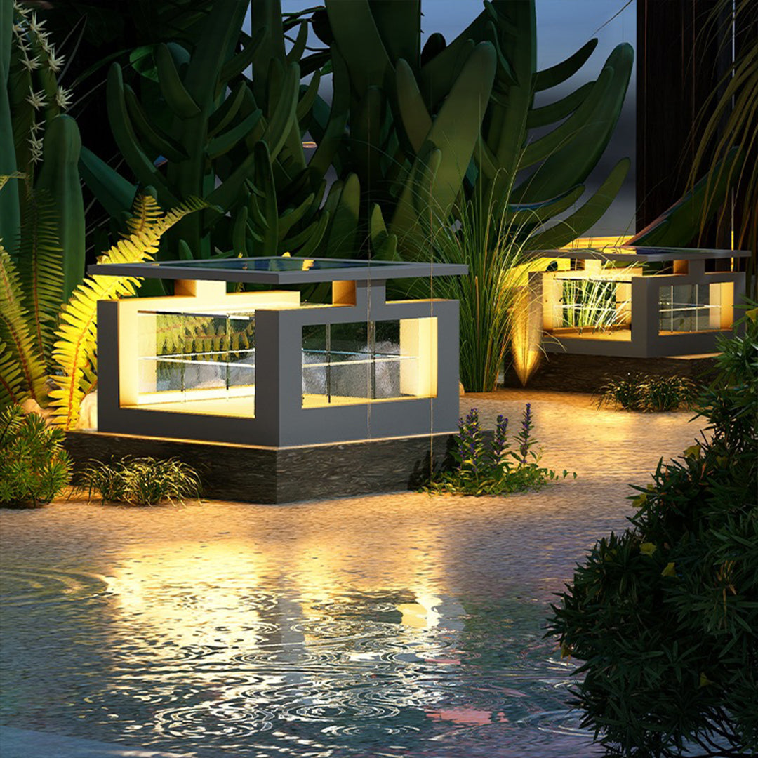 Stainless Steel LED Pillar Lights Waterproof with Acrylic Lampshade - Lamp Outdoor