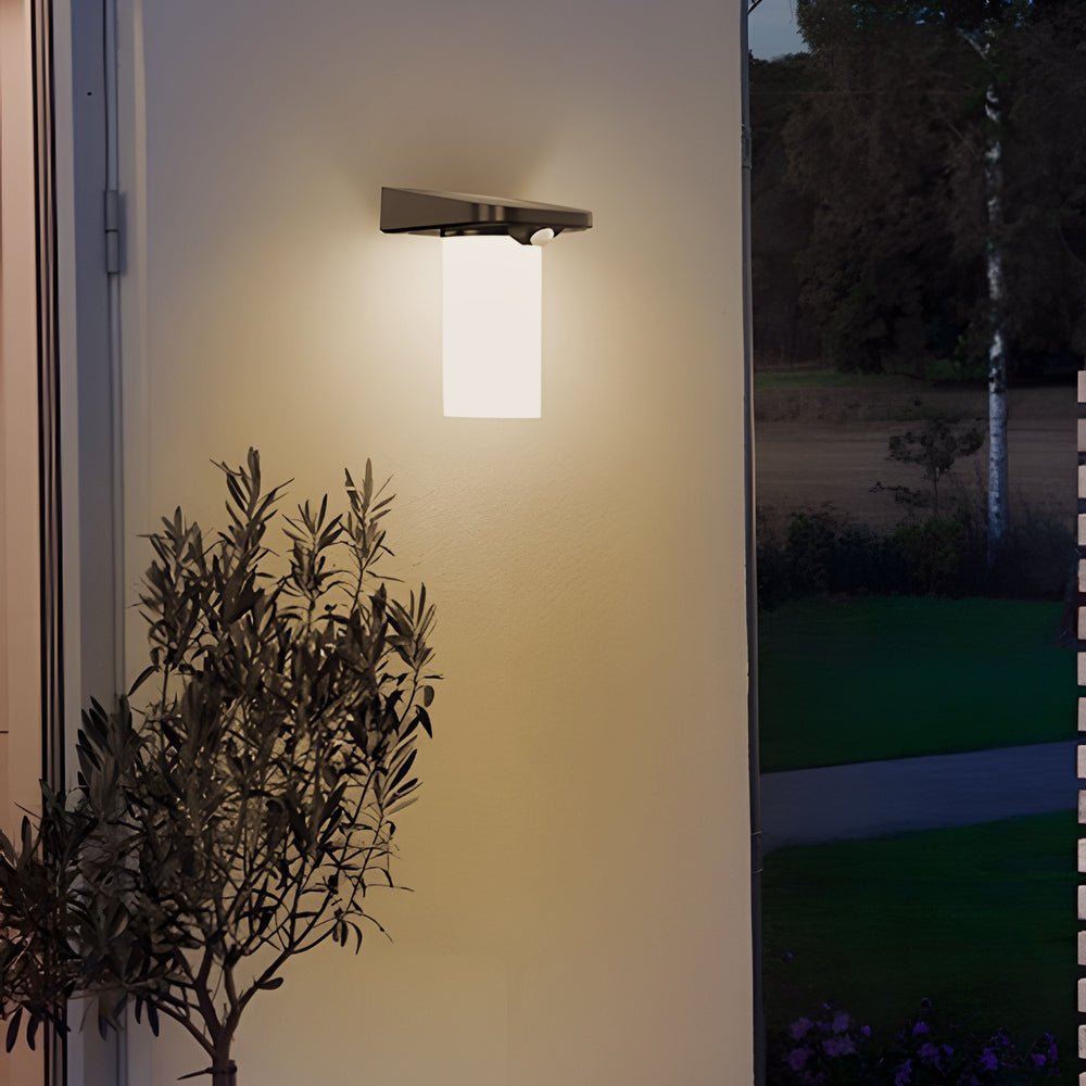 Modern LED Black Outdoor Solar Wall Lights with Motion Sensor - Lamp Outdoor