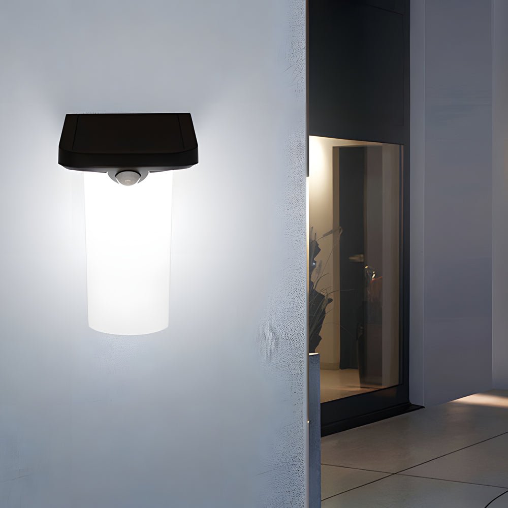 Modern LED Black Outdoor Solar Wall Lights with Motion Sensor - Lamp Outdoor