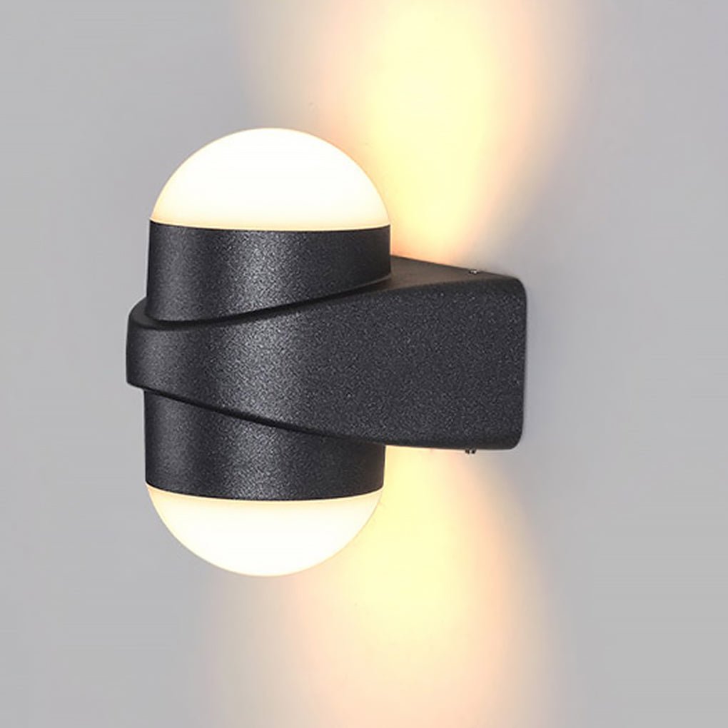 Round Waterproof LED Black Modern Up and Down Lights Outdoor Wall Sconces - Lamp Outdoor