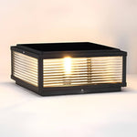 Square Ribbed Glass Outdoor Pier Mount Pillar Light - Lamp Outdoor