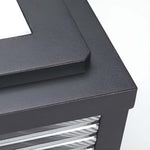 Square Ribbed Glass Outdoor Pier Mount Pillar Light - Lamp Outdoor