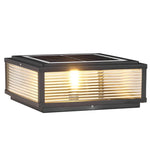 Square Ribbed Glass Outdoor Pier Mount Pillar Light - Lamp Outdoor
