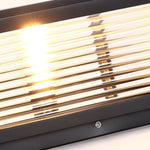 Square Ribbed Glass Outdoor Pier Mount Pillar Light - Lamp Outdoor