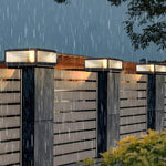 Square Ribbed Glass Outdoor Pier Mount Pillar Light - Lamp Outdoor