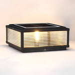 Square Ribbed Glass Outdoor Pier Mount Pillar Light - Lamp Outdoor