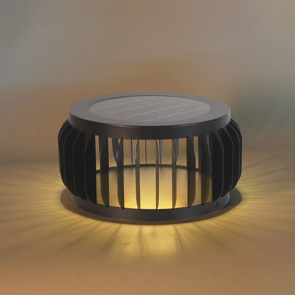 Modern Outdoor Waterproof Solar Three-color Dimming LED Garden Lamp Post Light - Lamp Outdoor