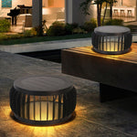 Modern Outdoor Waterproof Solar Three-color Dimming LED Garden Lamp Post Light - Lamp Outdoor