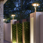Modern Round Dual Motion Sensor LED Solar Post Lights - Outdoor Pillar Lamp - Lamp Outdoor