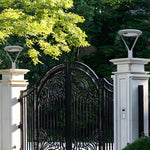 Modern Round Dual Motion Sensor LED Solar Post Lights - Outdoor Pillar Lamp - Lamp Outdoor