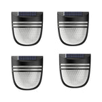 Modern Solar-Powered Black Wall Fence Lights, 4-Pack - Lamp Outdoor