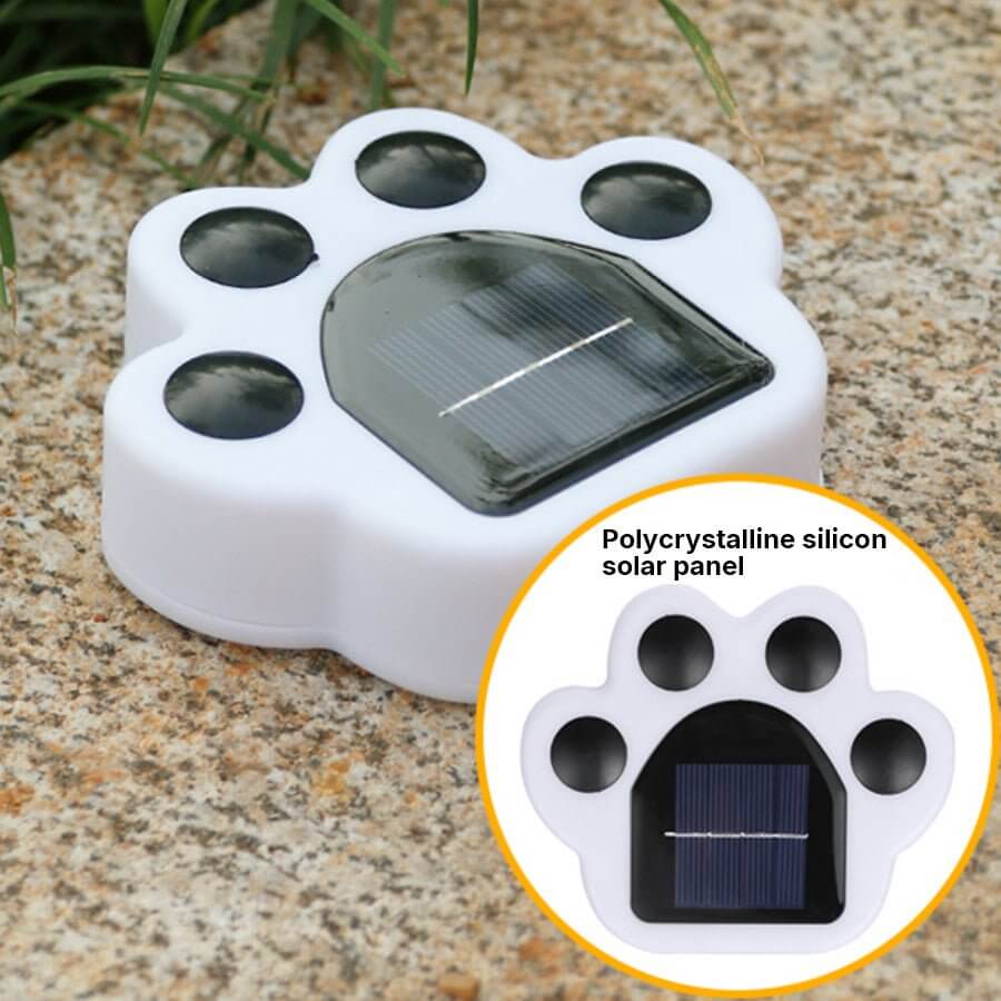 Modern Solar-Powered LED Animal Paw Lights Step Stairs Lighting - Lamp Outdoor