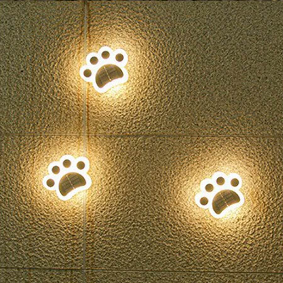 Modern Solar-Powered LED Animal Paw Lights Step Stairs Lighting - Lamp Outdoor