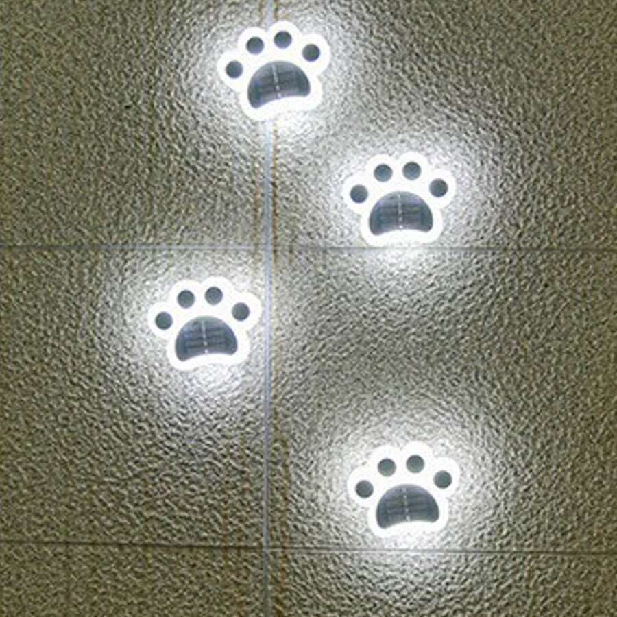 Modern Solar-Powered LED Animal Paw Lights Step Stairs Lighting - Lamp Outdoor