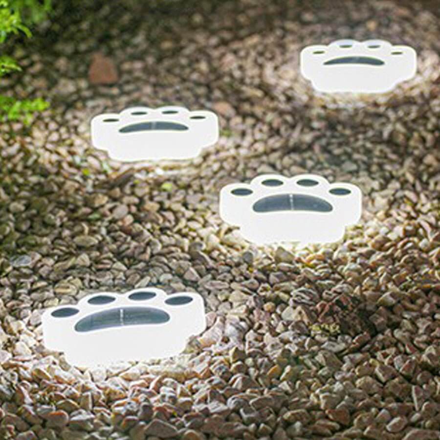 Modern Solar-Powered LED Animal Paw Lights Step Stairs Lighting - Lamp Outdoor