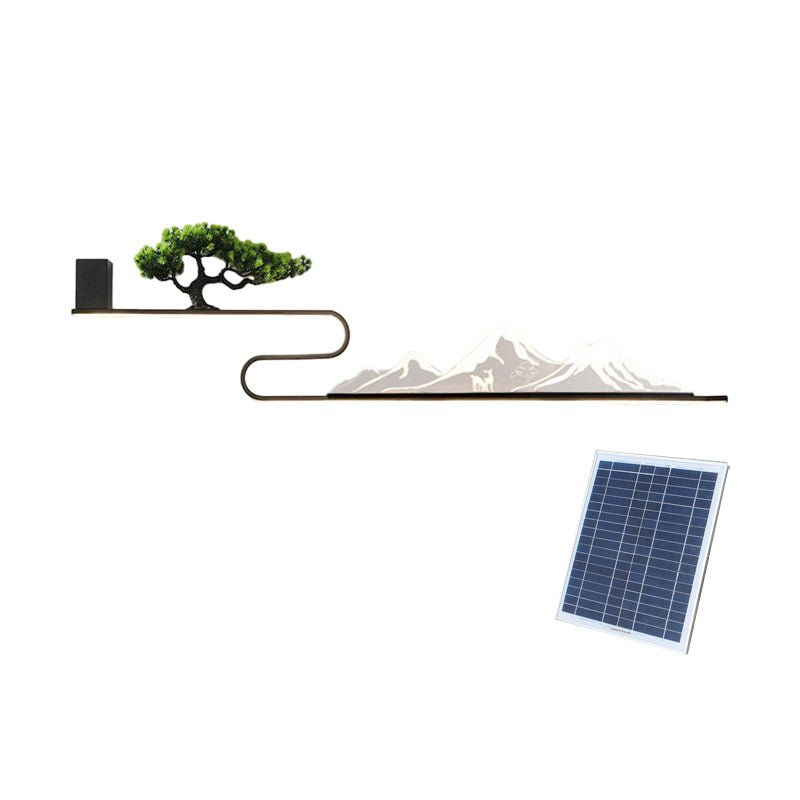 Mountain Scenery Waterproof LED Modern Outdoor Wall Lights with External Battery - Lamp Outdoor
