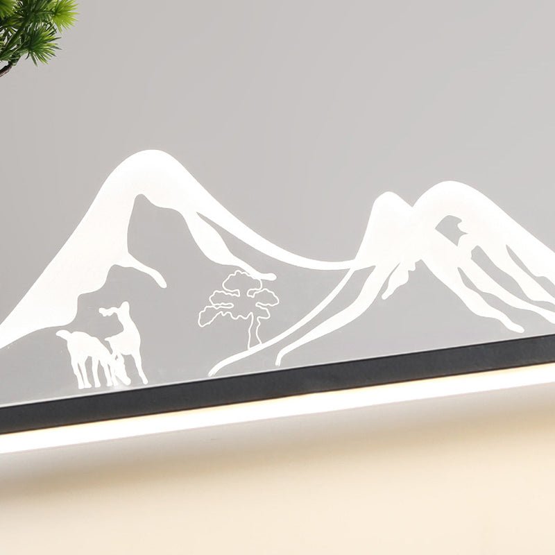 Mountain Scenery Waterproof LED Modern Outdoor Wall Lights with External Battery - Lamp Outdoor