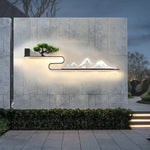 Mountain Scenery Waterproof LED Modern Outdoor Wall Lights with External Battery - Lamp Outdoor
